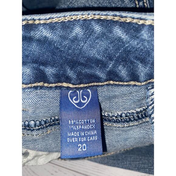 Deja Bleu Women’s Plus Size 20 Distressed Ripped Skinny Jeans Blue Denim - Picture 3 of 8